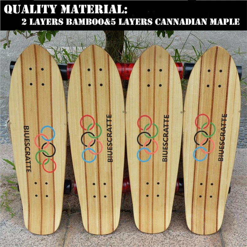 

Quality Matetial 7 Layers 1PC 28"(72cm*20cm) LongBoard Deck Wooden Color Skateboard Board Longboard with trucks and wheels