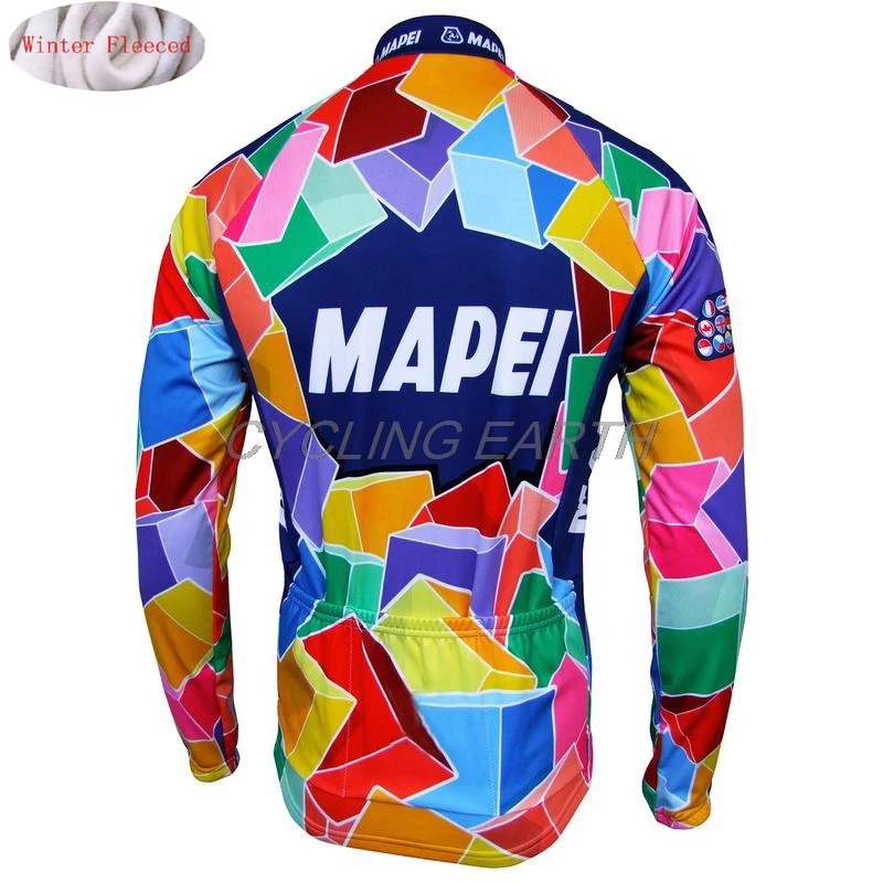 MAPEI зимний теплый флисовый комплект одежды для велоспорта, Мужская теплая трикотажная куртка, одежда для велоспорта, комбинезон, Майо, Ropa Ciclismo