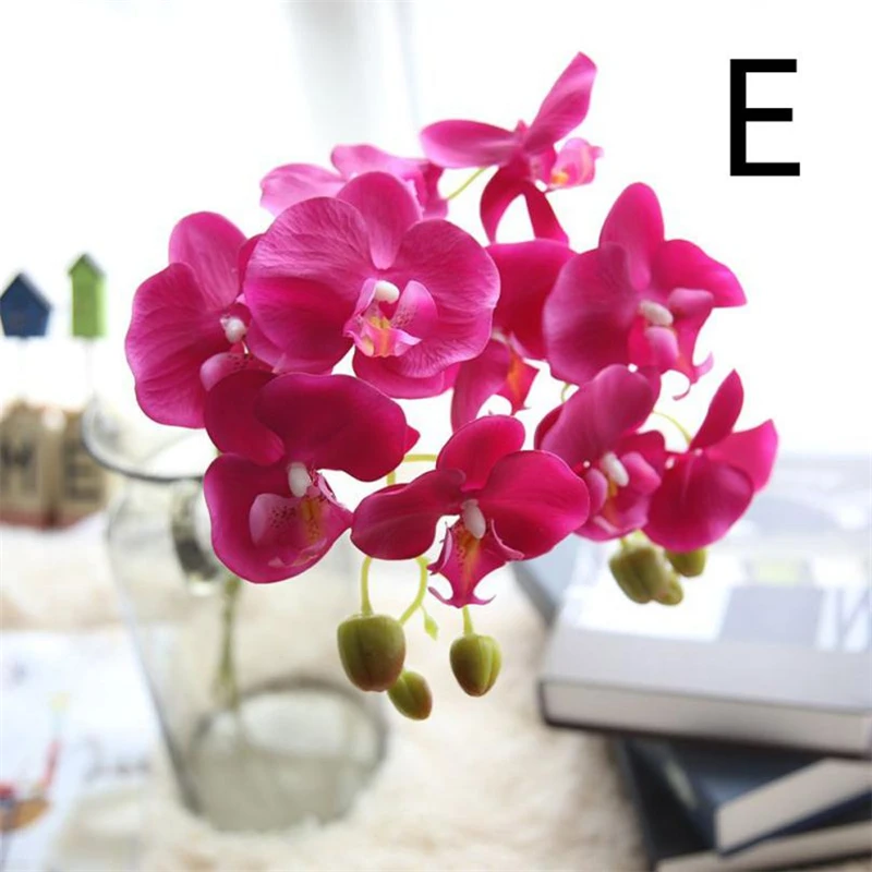  Wedding Colorful Artificial Fake Silk Flower Phalaenopsis Butterfly Orchid Waterproof beautiful Decor hot sale C0312#30        13