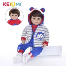 Лидер продаж, KEIUMI, 18 дюймов, силиконовая кукла-Реборн, Реалистичная кукла для новорожденного, игрушка для детей, рождественский подарок, детские игрушки