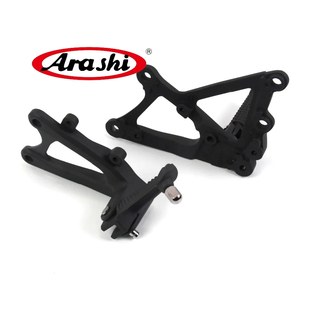 ARASHI мотоциклетные Передние Подножки подножки педали для Yamaha YZF R1 2009 2010 2011 YZF-R1 кронштейны алюминий серебристый черный