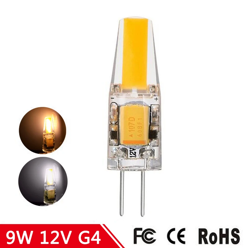 6pcs G4 COB LED Bulb 6W 9W ACDC 12V LED G4 lamp Crystal LED Light Bulb Lampada Lampara Bombilla Ampoule Replace Halogen
