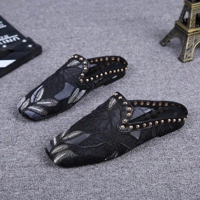 Chaussures Moitié Noir D'été Femme Pour Carrée Tête Sandales Femmes De Glisser OxrO0vW