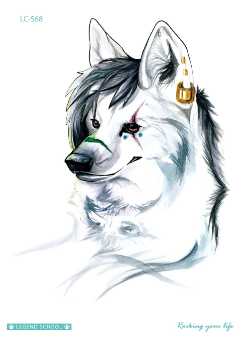 

Rocooart New Wolf Tattoo Watercolor Fake Tattoo Men Taty Flash Tatouage Body Art Temporary Tattoo Stickers For Women Tatuagem