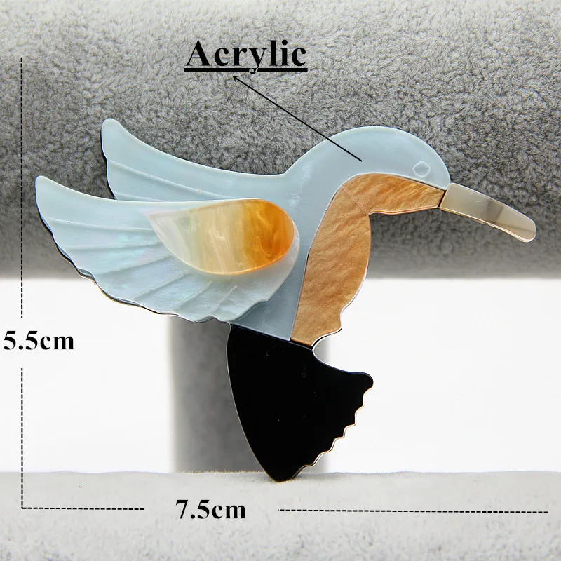 FishSheep, Милые Броши в виде птиц для женщин и детей, винтажные, акриловые, полимерные, колибри, булавки и броши, булавка для хиджаба, женские аксессуары