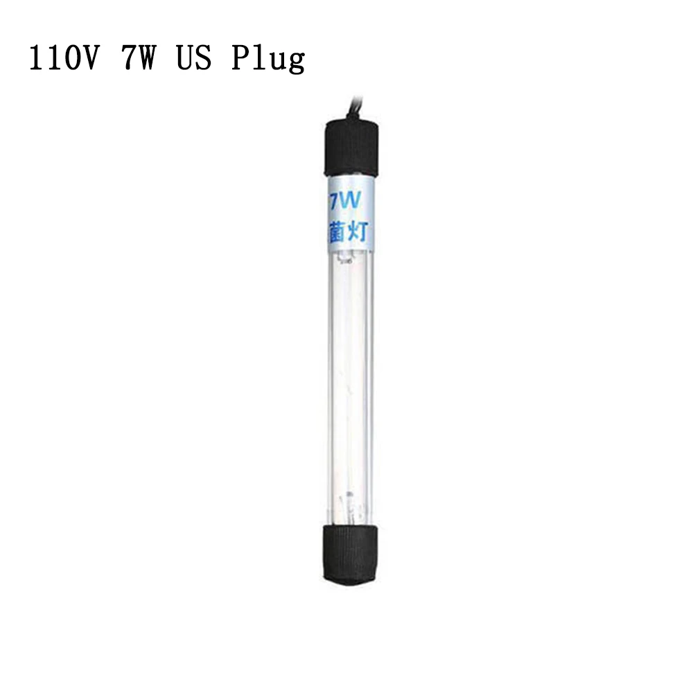 110V 7W US Plug Садок для рыбы бактерицид уфл дезинфицирование очиститель воды аквариум лампа UVC огни стерилизатор UV ламповый аквариум освещение - Цвет: 110V 7W US Plug