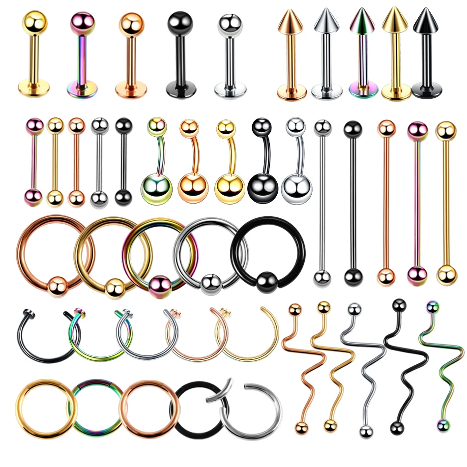 1PC Steel Industrial Piercing Belly Button Ring Navel Earring Nose