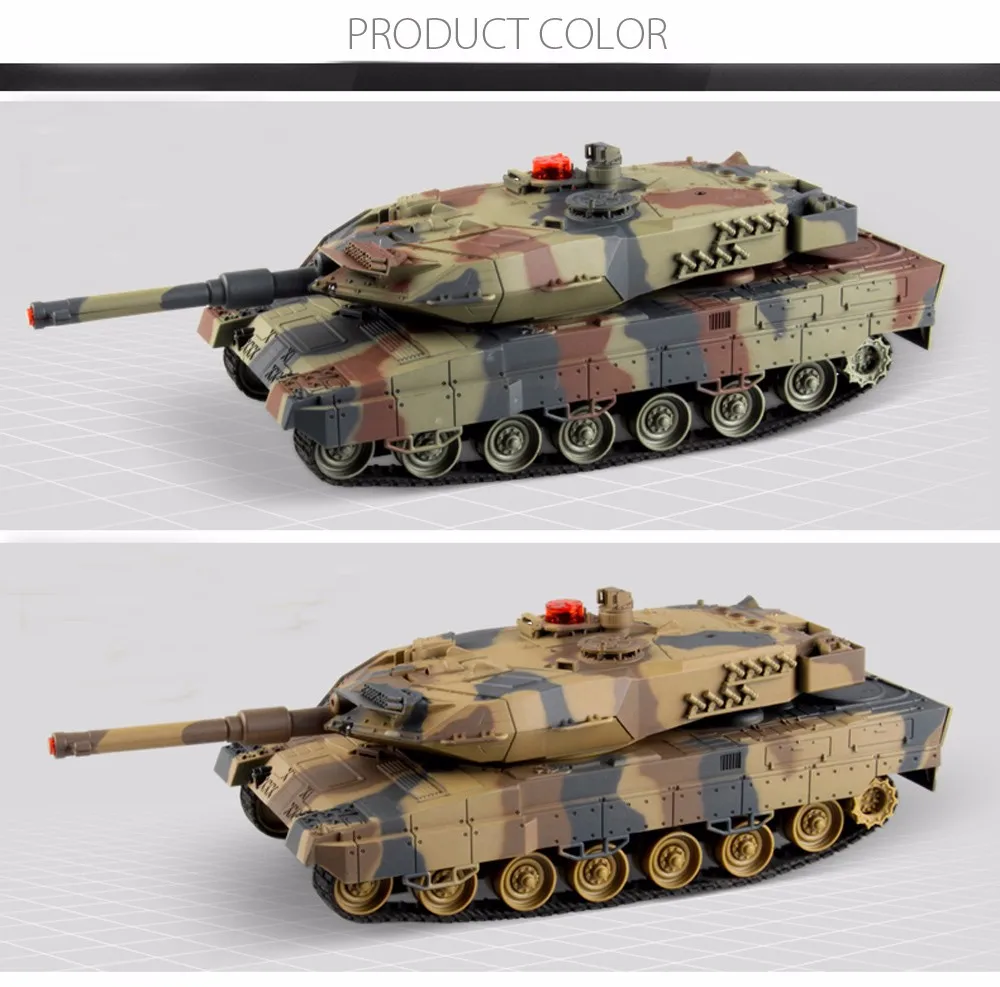 1:24 Scale Plastic Mini RC Simulated Model Battle Tank Smoke Children Toy Gift 