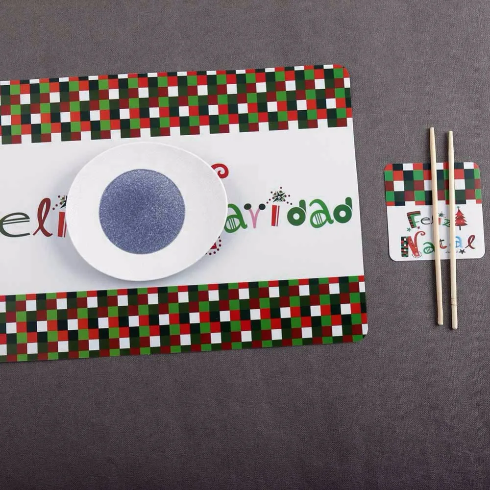 6 шт. 42x28 см Merry Рождественский Настольный коврик+ Coaster натальные Pad место год Рождество аксессуары для дома отель кафе