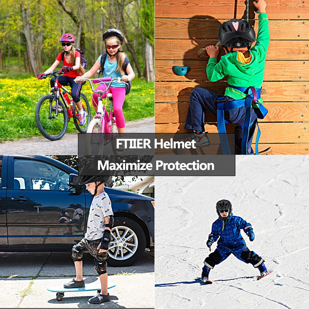 Kids Riding Helmets Cycling Bike Skating Children's full face Helmet Bicycle Protection LED Taillights Child Sport 4 5 6 7 years