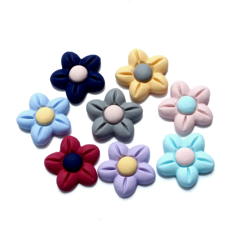 

30Pcs Mixed Resin Flower Decoration Crafts Kawaii Beads Flatback Cabochon Embellishments For Scrapbooking DIY Accessories