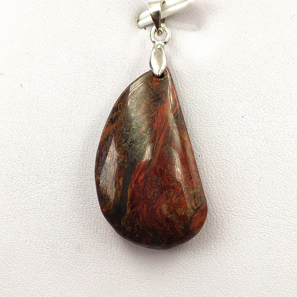 

Genuine Natural Pietersite Red Yellow Gemstone Pendant Woman Hot Beads 32x19x8mm Necklace Reiki Namibia Drop Shipping AAAAA