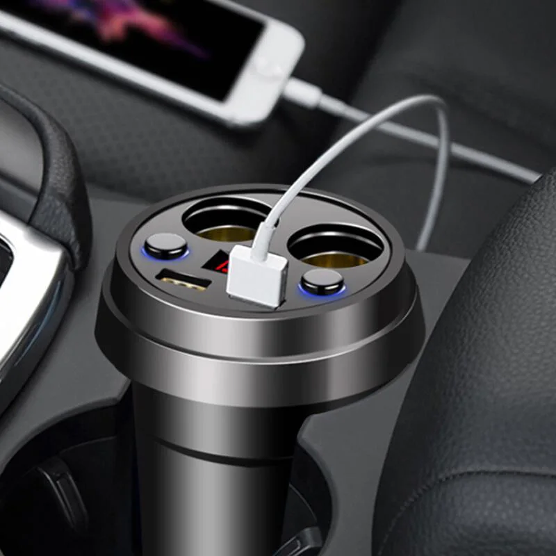 Автомобильное зарядное устройство с двумя USB портами и прикуривателем 5 в 3 1
