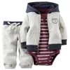 kids baby bebes boy clothes set hooded jacket+rompers+pants infant boy girl clothing Autumn Spring children suits newborn set 1