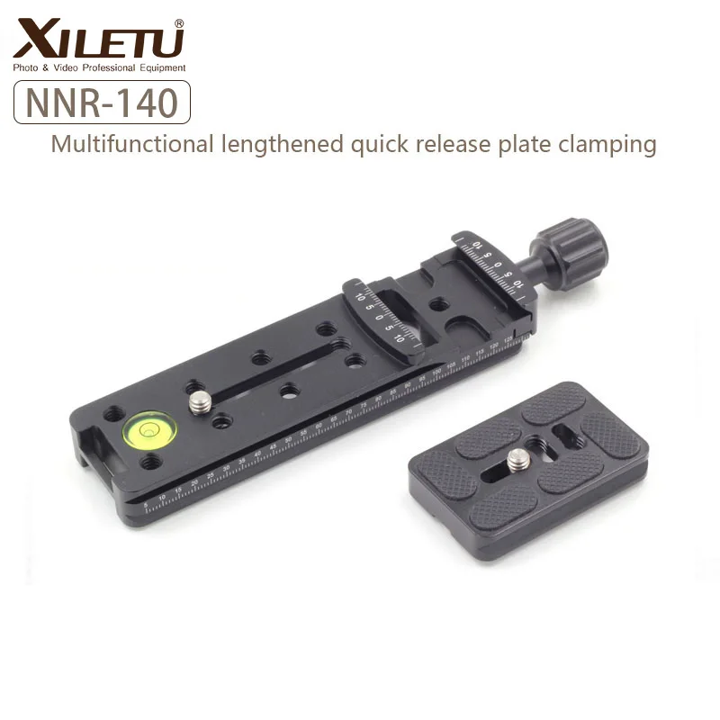 cheap XILETU NNR 140 Aluminum Camera Bracket Lengthened Quick Release Plate Clamp for Tripod Panoramic and Macro Shooting Arca Swiss