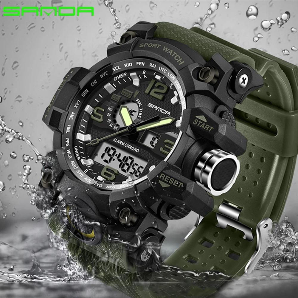 

SANDA Hot Brand Luxury Sports Watches Men Outdoor Waterproof G Style Shock Digital Wrist watches for Men Clock reloj hombre