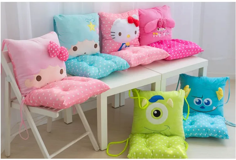 

Super cute 1pc 40cm cartoon Melody twin star hello kitty soft plush pillow chair cushion stuffed toy Valentine's Day gift