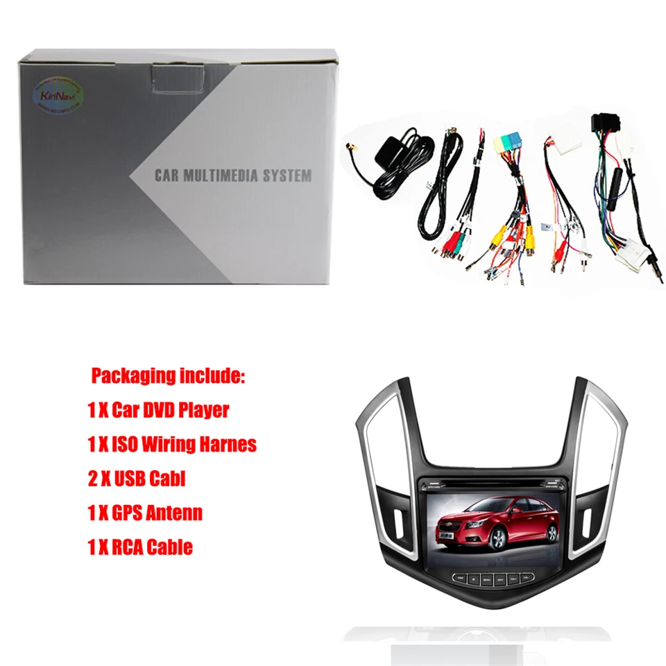 Top KiriNavi Octa core 4G LET android 7 car stereo for Chevrolet Cruze gps multimedia system 2013 - 2015 support 4K Video 4G 5