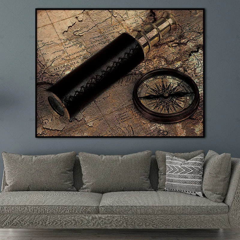 

Wall Picture decration for living room no frame canvas painting Wall art pictures Picture decor poster art prints on map