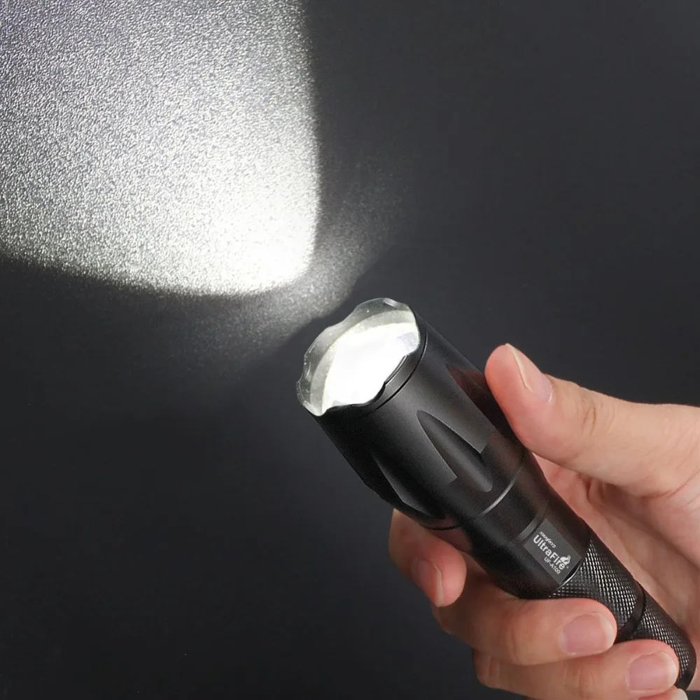 Lanterna de Luz de Caça Ultrafire Novo Carregamento Usb 1800 Lumen Zoom Cree Foco Xm l l2 5 Modos Táticas Tocha Tático Interruptor Brilho 5 Lanterna de Luz de Caça Tático Interruptor Brilho