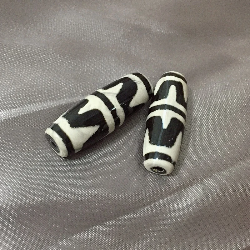 

Vintage Jewelry Buddha Beads Natural Tibetan Dzi Agates Stone Beads Tiger Teeth Pattern Black White Antique Agates Beads for Men