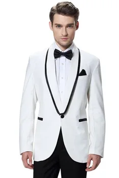 

Brand New Groomsmen White/Red/Navy Blue/Grey Men Suits Wedding Best Man Wedding Tuxedos (Jacket+Pants+Tie+Hankerchief) V33