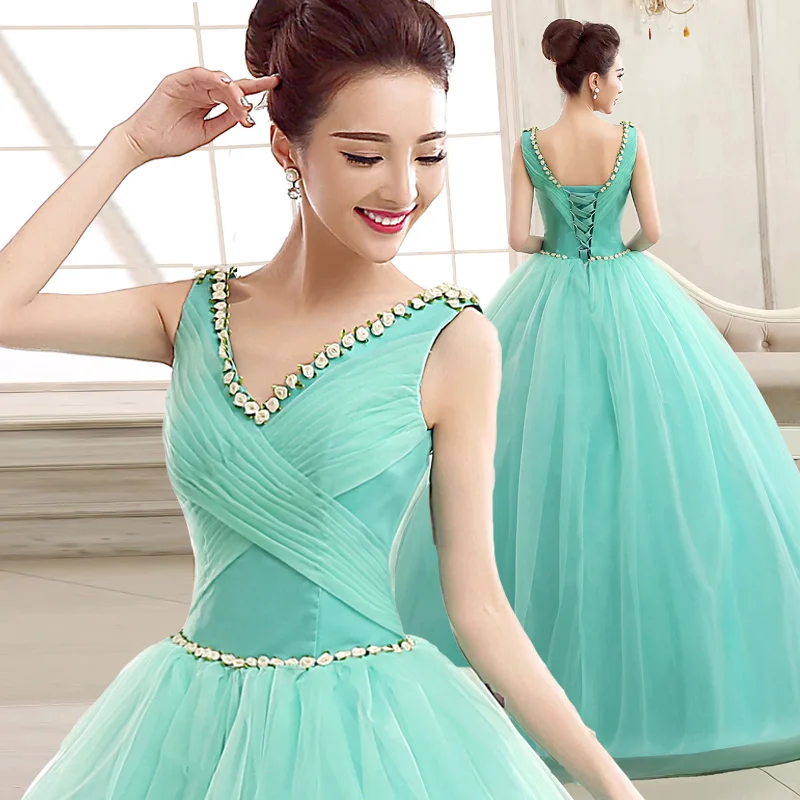 Fashion Mint Green Color Appliques Cheap Quinceanera Dresses 2016 For