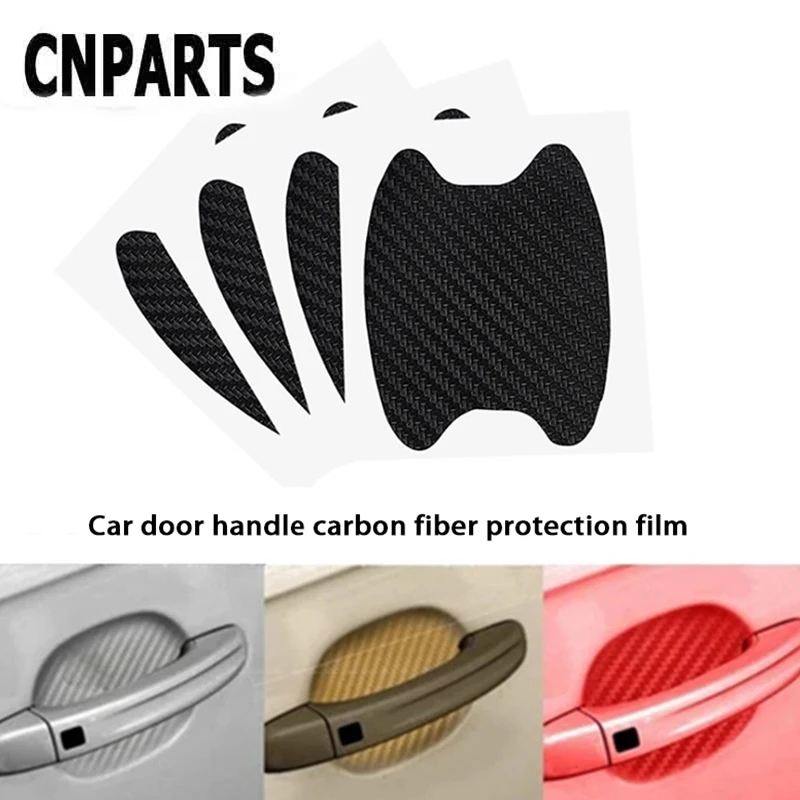 

CNPARTS 4Pc For Citroen C5 C4 C3 Mini Cooper Opel Astra H G J Vectra C Saab Car Door Handle Carbon Fiber Protection film Sticker