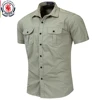 Fredd Marshall New Mens Military Shirt Men Short Sleeve Cargo Shirts 100% Cotton Casual Solid Shirt Male Pocket Work Shirt 55889 1