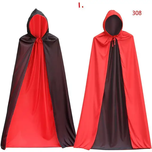 Adult Witch Long Black Cloaks Hood Cape halloween costumes for women ...