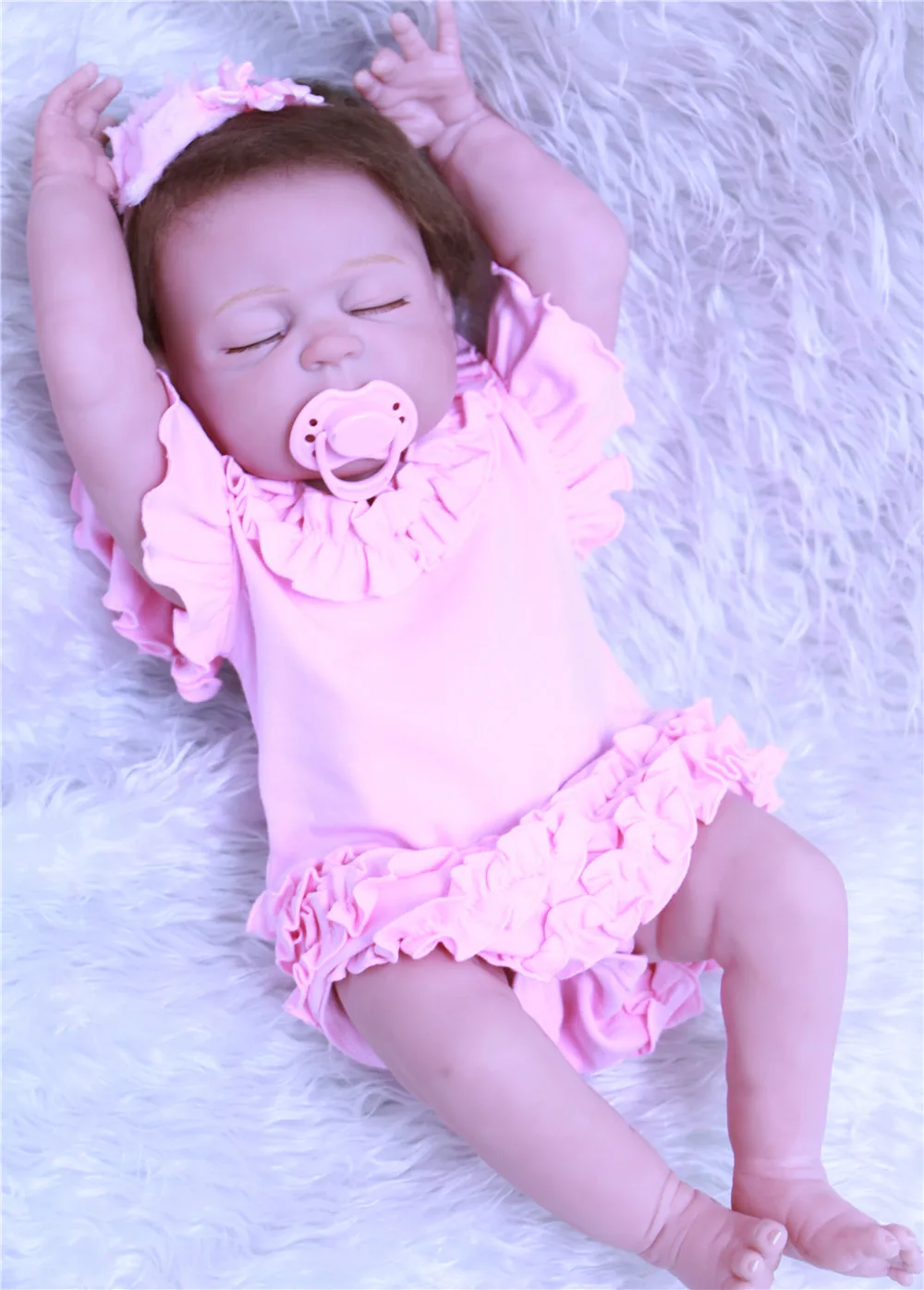 22 55cm Real Boneca De Silicone Renascida Como Realista Dormindo 100 Bebes Reborn Melhor Presente Para Criancas Brinquedos De Boneca Bebe Vivo Reborn Bonecas 100 Rebornbebe Alive Aliexpress