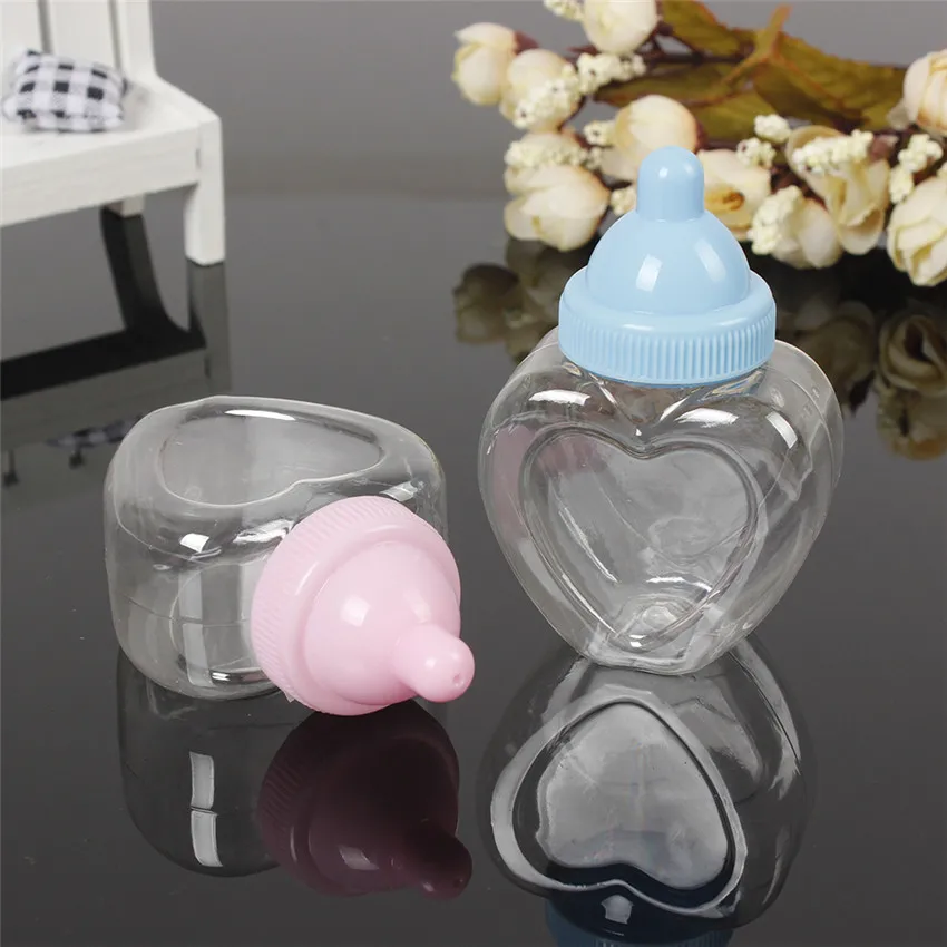 60pcs Pacifier Candy Bottle Box Pink Blue Plastic Candy Bottle Gift