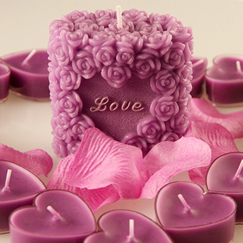 Розовая силиконовая форма-сердце для изготовление мыла, свеч-Украшение Инструмент Валентина любовь подарок плесень