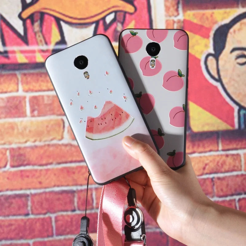 

3D Fruit Soft Silicone Cases For Meizu M2 M3 Note / M3S Mini TPU Watermelon Frosted Back Cover For Meizu M3 Max Case Coque