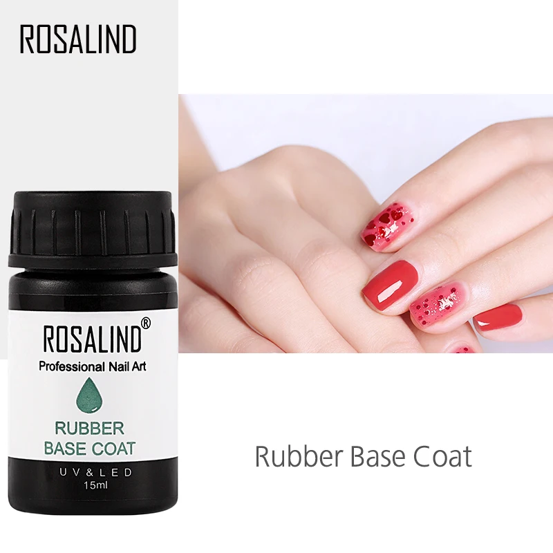 

ROSALIND 15ml Base Coat Soak Off LED UV Lamp Gel Nail Polish Lacquer for design manicure Long Lasting Primer Gel for Nail Art