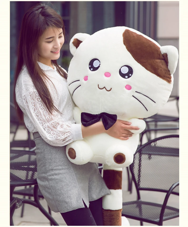 Dorimytrader Kawaii Cartoon Fat Cat Plush Doll Big Stuffed Anime Kitten Toy  Pillow for Children Adults Gift Decoration 70cm 28inch DY50460 (3)