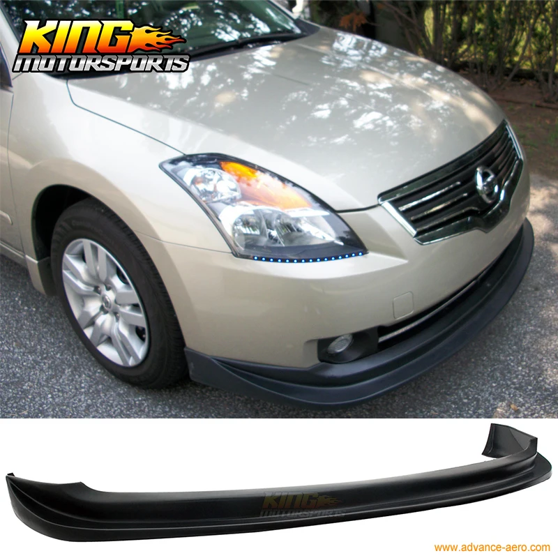 Fit for 07 09 Nissan Altima Sedan Black Polyurethane Front Bumper Lips