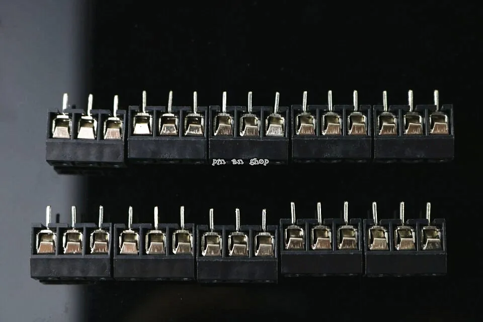 10 шт. KF301-5.0-3P шаг 5,0 мм KF301-3P прямой контактный PCB 2 Pin 3 Pin винт Клеммная колодка Разъем - Цвет: Черный