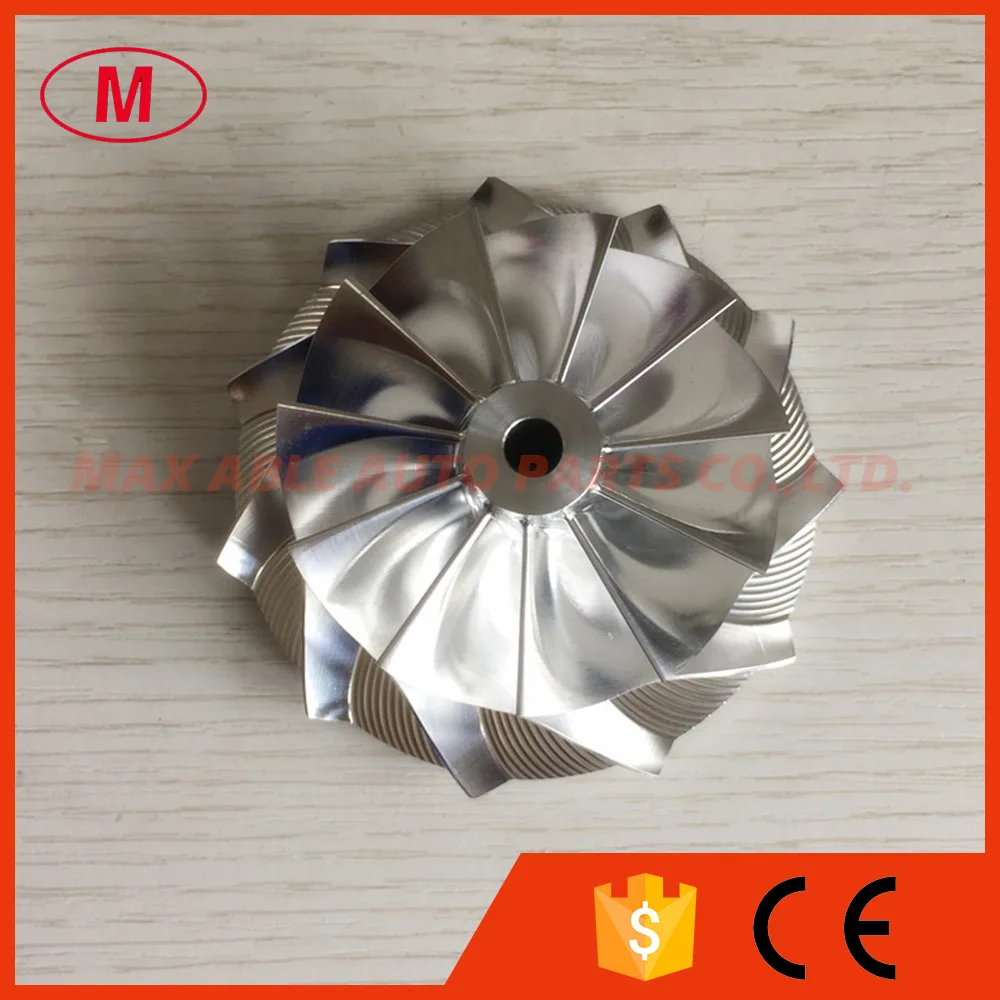 

T04E 57.04/76.13mm 11+0 blades turbocharger billet/milling/aluminum 2618 compressor wheel for racing