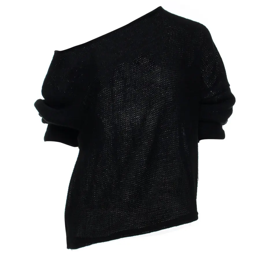 Gladiolus 2018 One Shoulder Sexy Women Autumn Winter Sweater Long Sleeve Loose Casual knitted Pullover Jumper Sweater Women Tops (20)