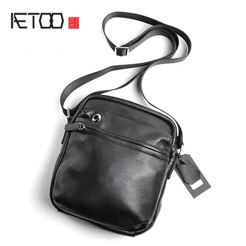 

AETOO Pure leather Europe, Japan and South Korea fashion retro casual men's bag leather shoulder slung men's bag