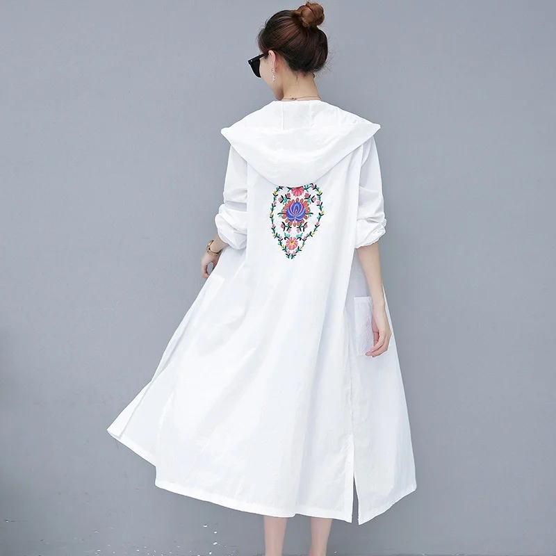 

Sunscreen Women Tops Summer 2019 Female Tunic Hoodie Trench Coat Cardigan Feminine Blouse Sleeve Long Shirt Female DD2143