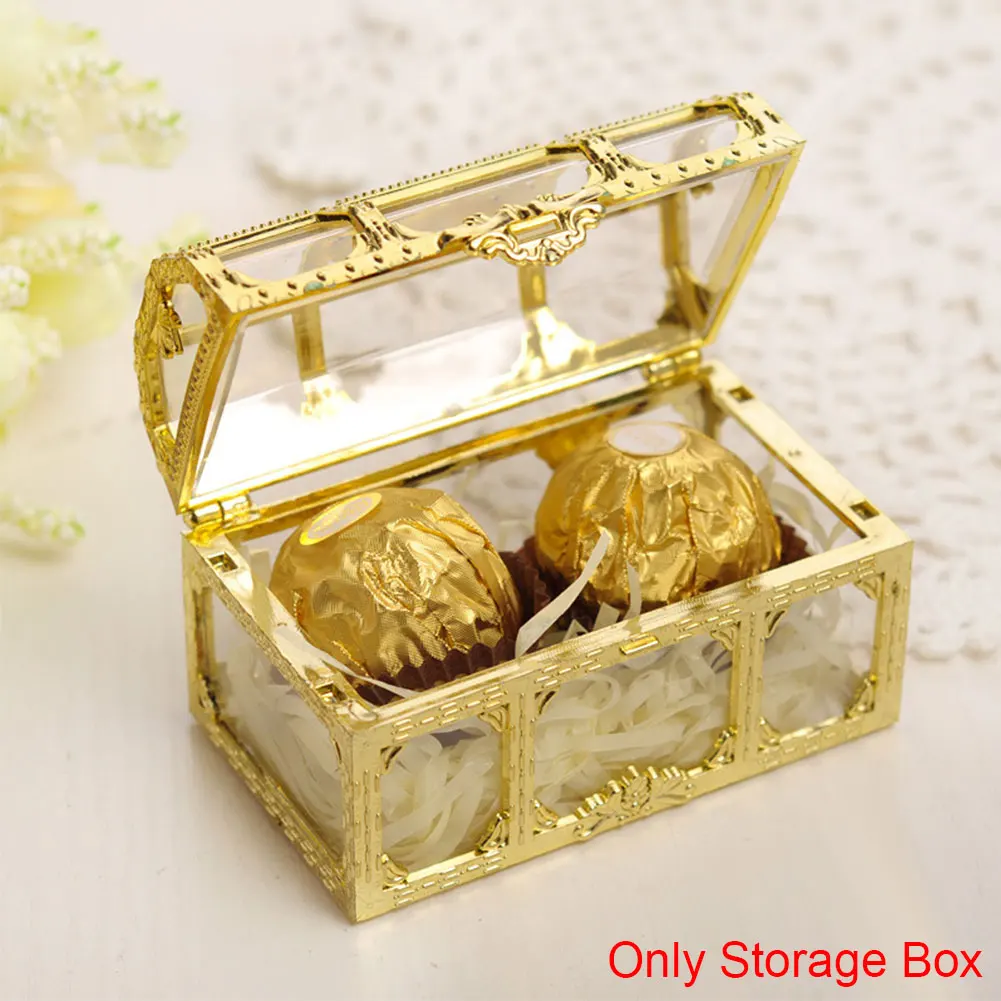 

Mini Pirate Candy Case Chest Makeup Collectibles Treasure Storage Jewelry Box Home Gem Trinket Transparent Organizer Crystal