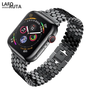 

Laforuta Stainless Steel Strap for Apple Watch Band 42mm 38mm Series 4 iWatch Bracelet Strap 40mm 44mm Women Men Watchband Link