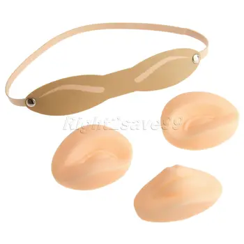 

1 Set Tattoo Eyebrow + 2 Eyes+1 Lip Stencil Practice Skin Eyebrow Belt Practice Skin Replacement Mannequin for Training beginner