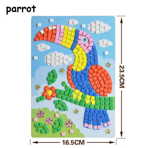 2020 Creative Kids Game DIY Kits 3D Mosaics Puzzle Stickers EVA Foam drawing Early Educational Toys For Kids Educational Toy 18