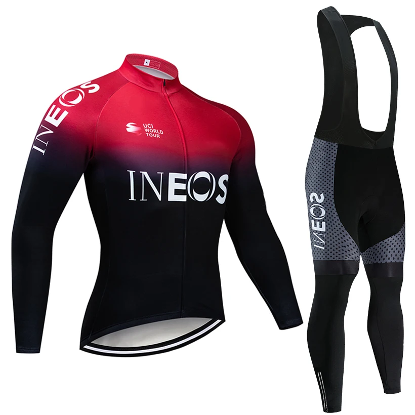 

TEAM Winter 2019 INEOS thermal fleece Cycling JERSEY Bike Pants set mens 9D pads Ropa Ciclismo Cycling wear Maillot Culotte