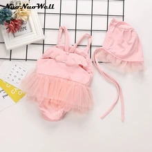 Купальная Одежда для маленьких девочек 0-24 месяцев, 2 предмета, летние детские купальные костюмы для девочек, купальный костюм с шапкой для новорожденных девочек, купальный костюм