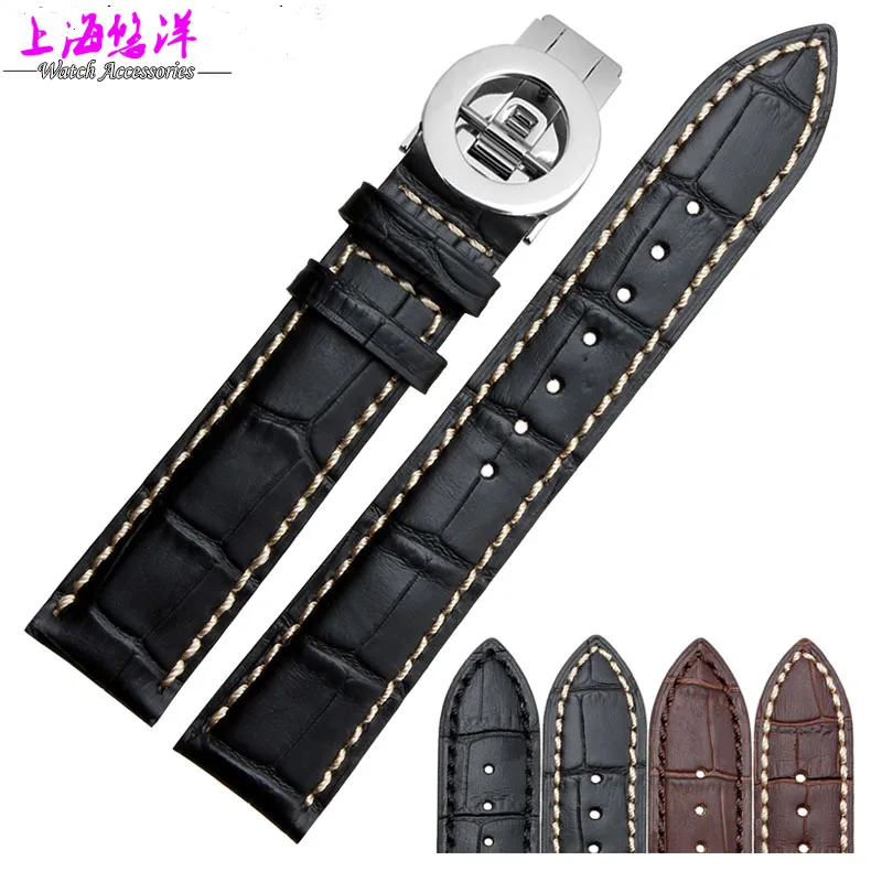 

Leather Watchband alternative Baoge calfskin leather watch straps butterfly 20|21mm