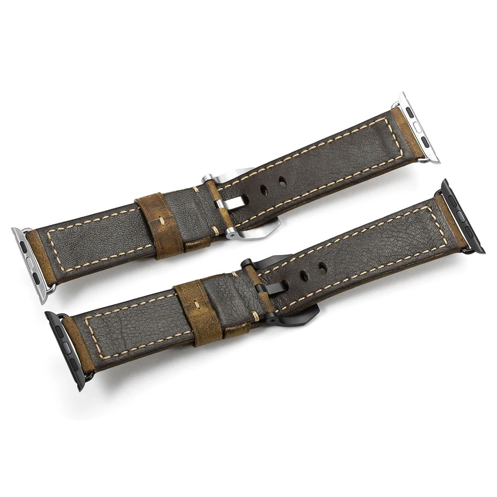Коричневый винтажный ремешок для Apple Watch, кожаный ремешок для iWatch 42 мм/44 мм для Apple Watch серии 1 2 3 4